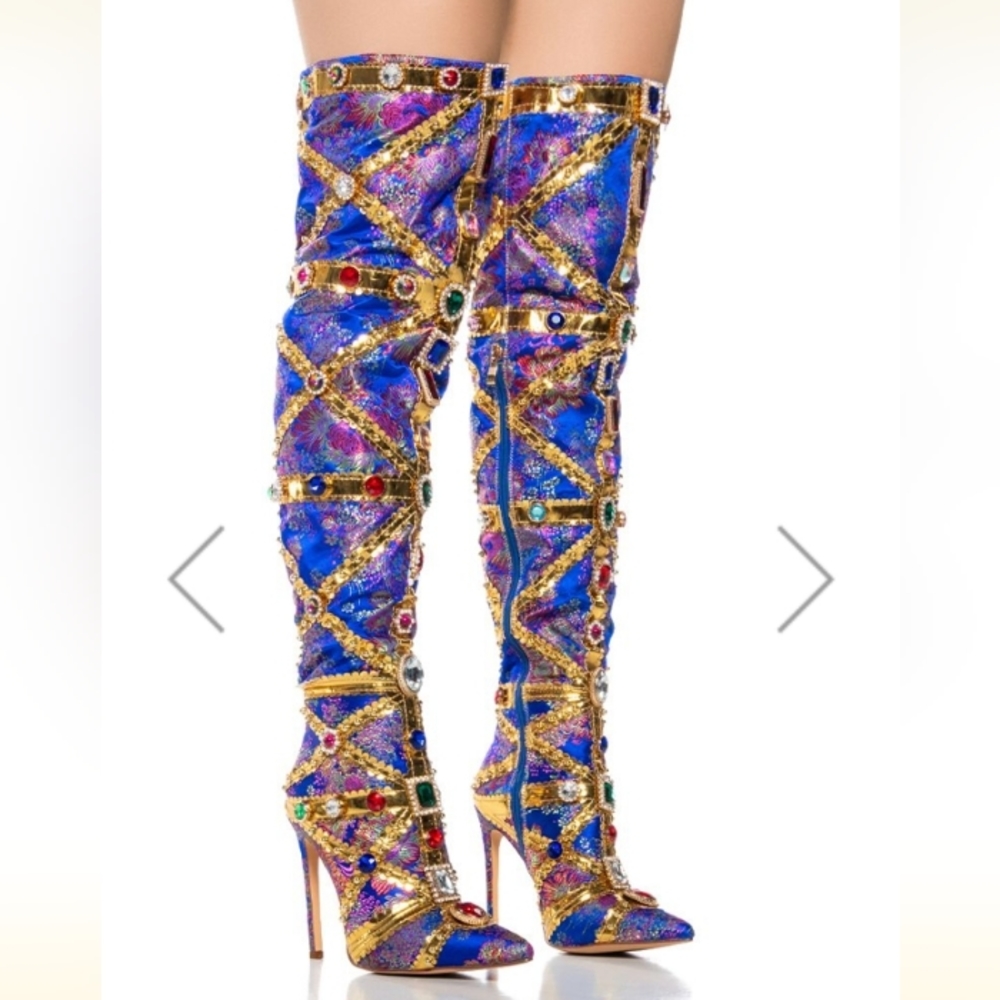 Thigh High Berkly Blue Azalea Wang boots, NEW, size 11